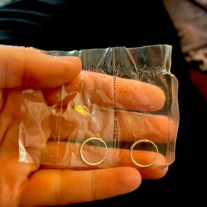 New, Small Hoop Earrings, Never Been Open, Silver in Color